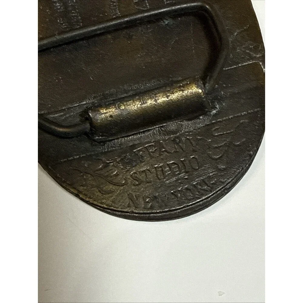 RARE ORIGINAL Western Union Telegraph Company Belt Buckle 1872 Tiffany Studio NY